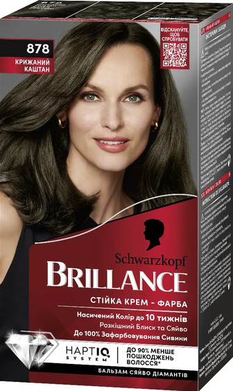 Крем-фарба для волосся Schwarzkopf Brillance 878 Крижаний Каштан 170 мл (9000101732931)