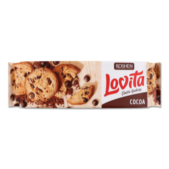 Печиво "Lovita Classic" з кусочками глазурі ТМ Roshen, 150г