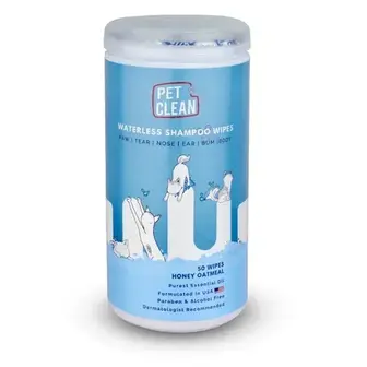 Pet Clean Pet Waterless Shampoo Wipes серветки для котів 50 шт - мед та вівсянка