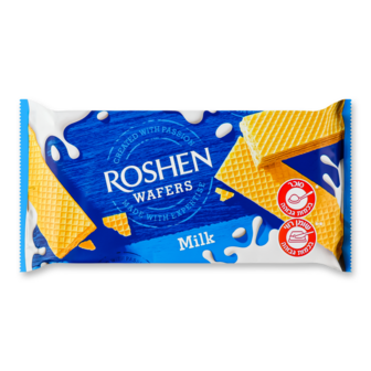 Вафлі "Wafers" молоко ТМ Рошен, 216г