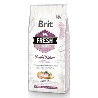 Cухий корм для цуценят Brit Fresh Chicken Healthy Growth 12 кг - курка