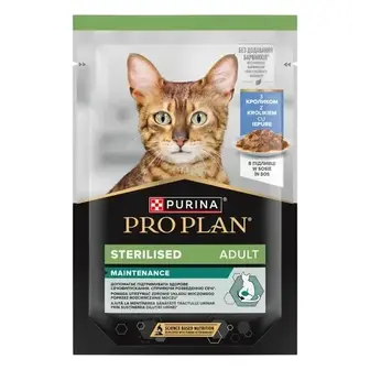 Вологий корм для котів Pro Plan Adult Sterilised Maintenance 85 г - кролик