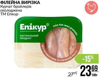 ФІЛЕЙНА ВИРІЗКА Курчат бройлерів охолоджена ТМ Епікур