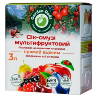 Сік-смузі Garden Gadz Мультифруктовий з м’якоттю карт/уп 3л