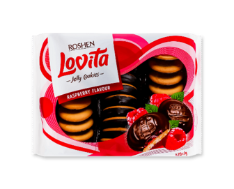 Печиво Roshen Lovita Jelly Cookies Raspberry (420г)