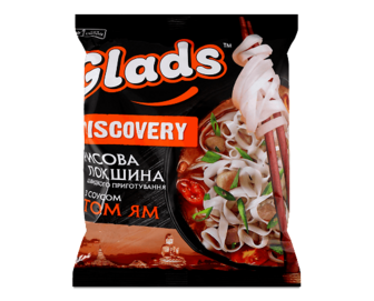 Локшина Glads Discovery рисова з соусом Том Ям (65г)