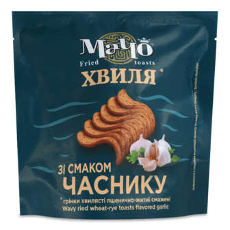 Грінки Мачо пшенич-житні хвилясті зі смак часнику 80г