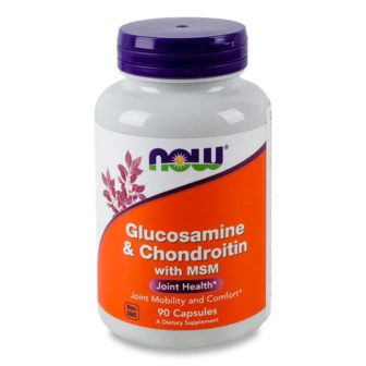 Добавка дієтична Now Glucosamine & Chondroitin with MSM (90шт)