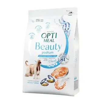 Сухий корм для собак Optimeal Dog Beauty Podium Shiny Coat & Dental Care 1,5 кг - морепродукти