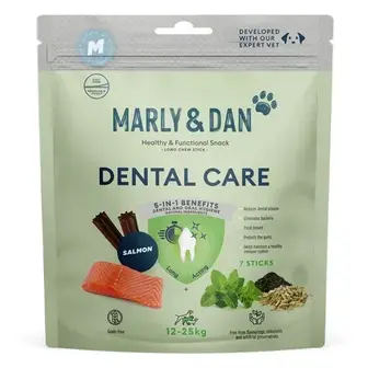 Ласощі для собак Marly & Dan Dental Care Medium Breed 140 г - лосось