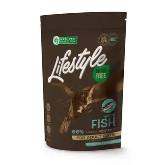 Cухий корм для котів Nature's Protection Lifestyle Adult Grain Free 400 г - біла риба