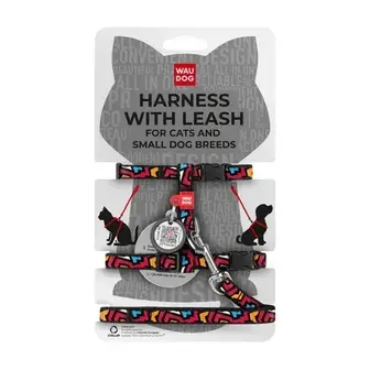 Шлея з повідцем для собак Collar Nylon XS - червона