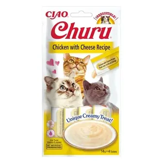 Ласощі для котів Inaba Churu 4 шт х 14 г - курка та сир