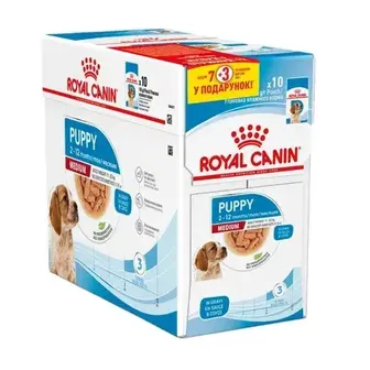 Вологий корм для цуценят Royal Canin Medium Puppy 7+3 шт х 140 г