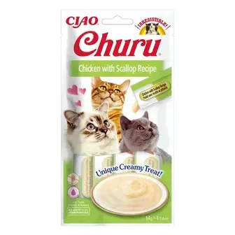 Ласощі для котів Inaba Churu 4 шт х 14 г - курка та гребінець