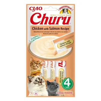 Ласощі для котів Inaba Churu 4 шт х 14 г - курка та лосось