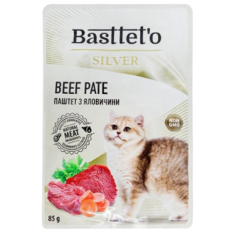 Корм Basttet’o Silver Паштет з яловичини для котів 85г
