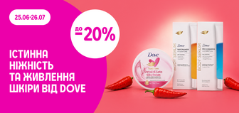-20% на засоби для догляду за тілом Dove