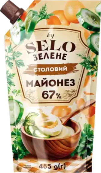 Майонез Selo Зелене Столовий 67% 485 г