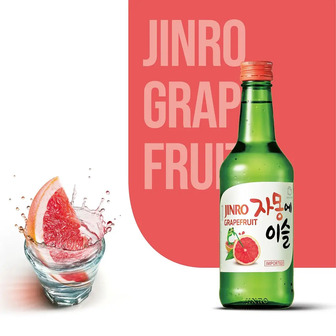 Упаковка соджу Jinro Grapefruit Грейпфрут 13.0 %, 360 мл x 20 шт.