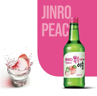Упаковка соджу Jinro Peach Персик 13.0 %, 360 мл x 20 шт.