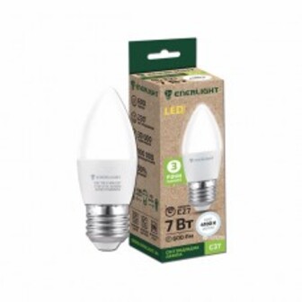 ЛАМПА LED С37 7ВТ 4100K E14 1ШТ ТМ "ENERLIGHT"