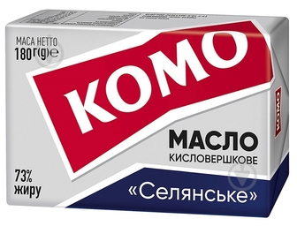 Масло ТМ КОМО кисловершкове селянське 73% 180 г