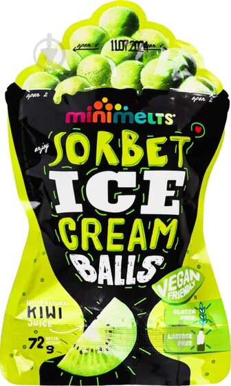 Морозиво Mini Melts Кульки Sorbet Kiwi 72 г
