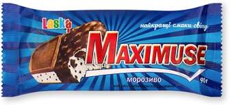 Морозиво Laska Maximuse з печивом у кондитерській глазурі 90 г