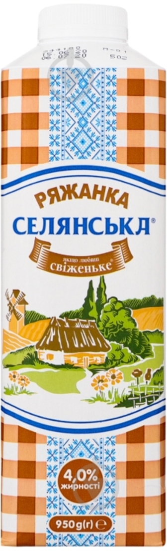 Ряжанка ТМ Селянська 4% 950 мл 4820003488560