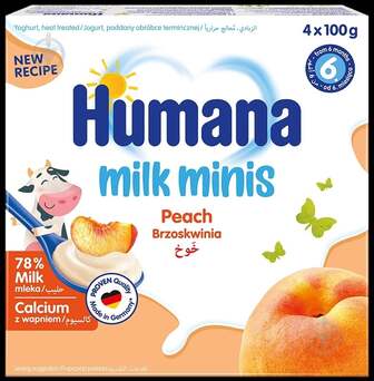 Кисломолочний продукт Humana з персиком і натуральними пребіотиками 4x100 г (4031244701121)