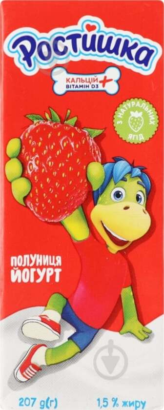 Йогурт Растішка питний 1,5% полуниця 207 г