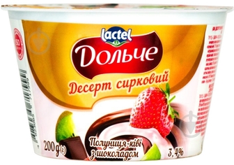 Десерт сирний 3.4% полуниця-ківі-шоколад 200 г Дольче