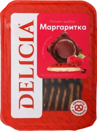 Печиво Delicia Маргаритка здобне зі смаком малини 400 г