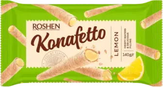 Вафельні трубочки Roshen Konaretto з лимонною начинкою 140 г