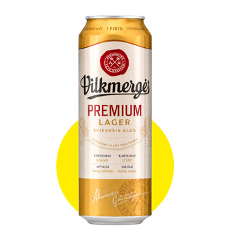 Пиво "Vilkmerges Premium Lager" світле 0,568л 5% ж/б