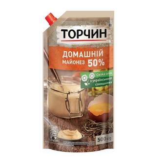 Майонез 0,5 кг Торчин Домашний 50% д/пак 