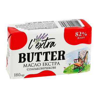 Масло вершкове L'extra Екстра 82% 180 г (4820041578957)