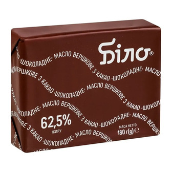 Масло вершкове Біло Шоколадне з какао 62.5% 180 г (4820019495408)