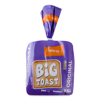 Хліб Київхліб Біг тост Original тостовий нарізний 500 г (4820212491368)