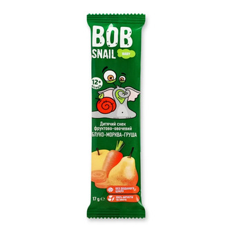 Снек фруктово-овочевий Bob Snail Baby Яблуко-морква-груша для дітей від 12-ти місяців 17 г (4820287103661)