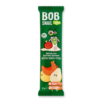 Снек фруктово-овочевий Bob Snail Baby Яблуко-гарбуз-груша для дітей від 12-ти місяців 17 г (4820287103654)