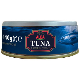 Тунець Alba Food Premium шматочки в олії 140 г (6191571805577)