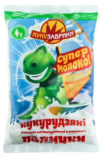 Палички кукуруз Кукузаврики з молоком солодкі, 60 г