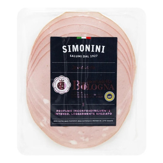 Ковбаса Simonini Mortadella Bologna нарізка 100 г (8018896891536)