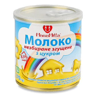 Молоко згущене Mama Milla 8.5%, з цукром, 370 г (4820103340591)