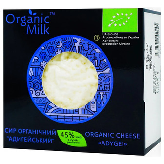 Сир Organic Milk Адигейський органічний безлактозний 45% 150 г (4820178811651)