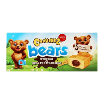 Тістечко Cravings Bears бісквітне зі смаком шоколаду 5х40 г (8720618181572)