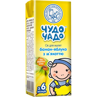 Сік Чудо-Чадо Яблуко-банан, з м'якоттю, 200 мл
