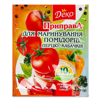 Приправа Деко для маринування помідорів перцю кабачків 30 г (4820076017964)